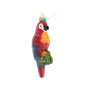 Christmas Parrot glass ornament with bright feathers and holiday gift – Houston Ornaments
