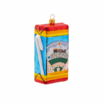 Houston Juice Box glass Christmas ornament with Astros baseball stadium and Houston stars – Houston Ornaments